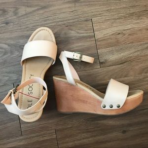 Sole Society Sahara Nude Platform Wedge